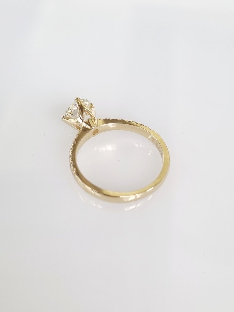 Anel de noivado - 14 K Ouro amarelo -  1.21 tw. Diamante  (Natural) #3.1