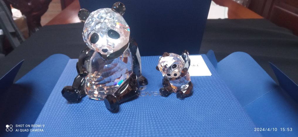 Swarovski Panda + Cucciolo - Figurină (2) - Cristal #1.1