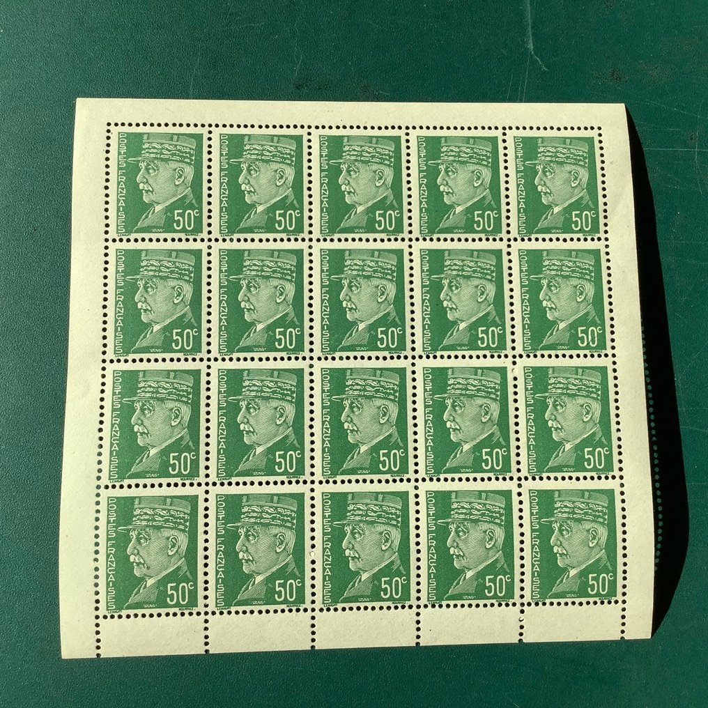 德意志帝國 1941 - 法國宣傳偽造品：小張 50 美分 - Michel 40A KB #1.2