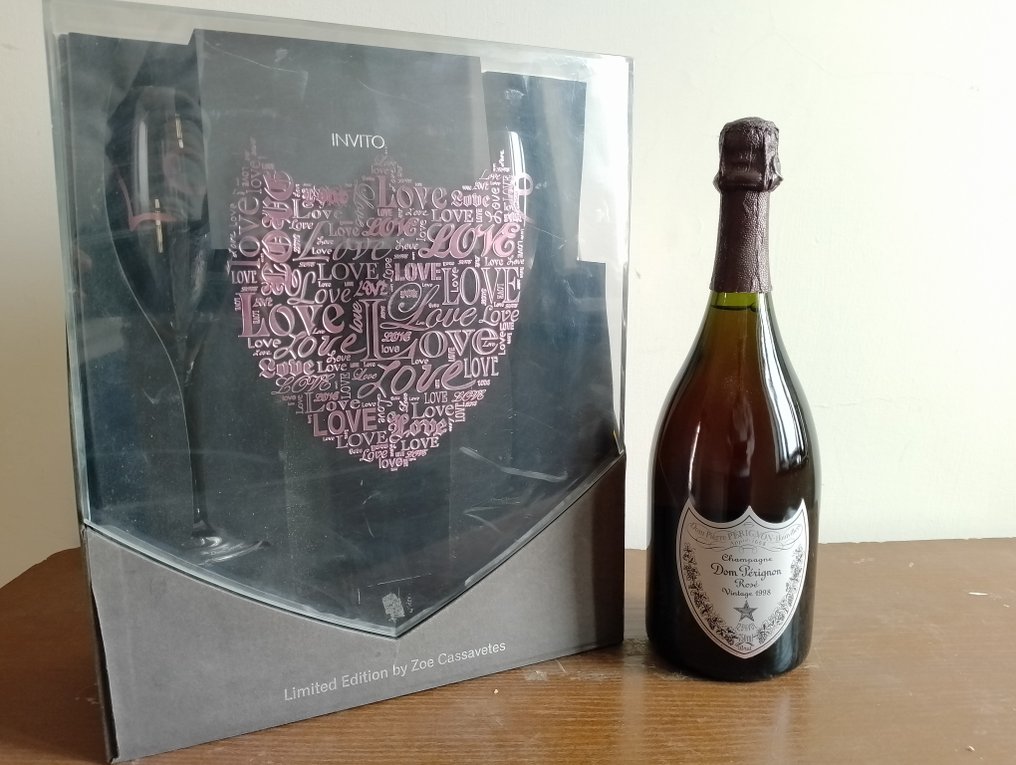 1998 Dom Pérignon, Love Edition by Zoë Cassavetes with 2 glasses - Champagne Rosé - 1 Bottle (0.75L) #1.3