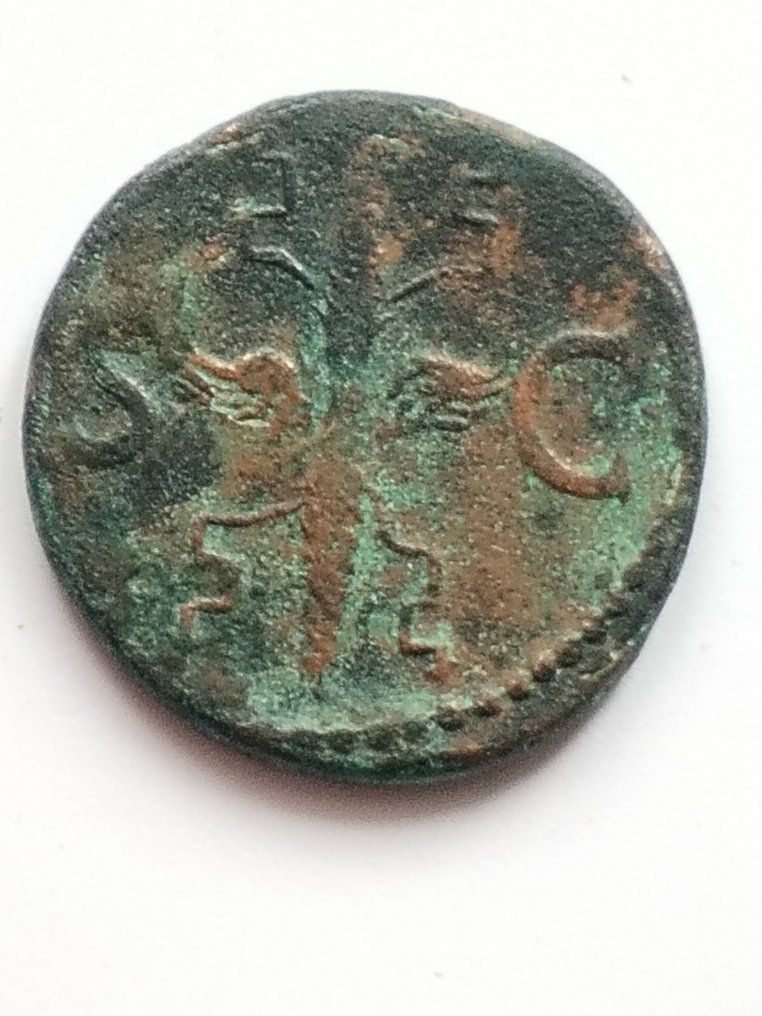 Romeinse Rijk. Tiberius (14-37 n.Chr.). As Rome, AD 34-37 - Divus Augustus. Winged thunderbolt #1.2