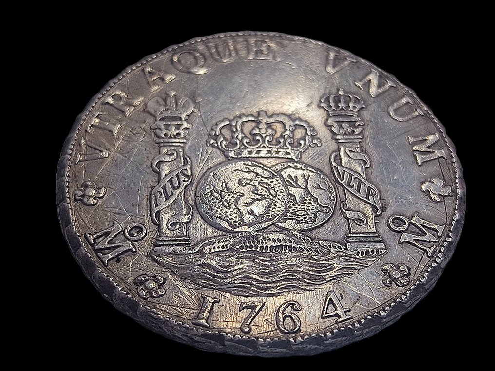 Espanha. Carlos III (1759-1788). 8 Reales México 1764, MF. #3.2