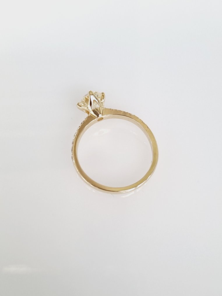 Jegygyűrű - 14 kt. Sárga arany -  1.28 tw. Gyémánt  (Természetes) #3.1