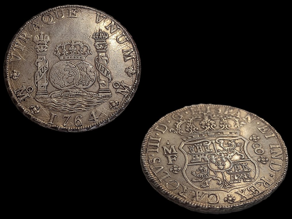 Espanha. Carlos III (1759-1788). 8 Reales México 1764, MF. #2.2