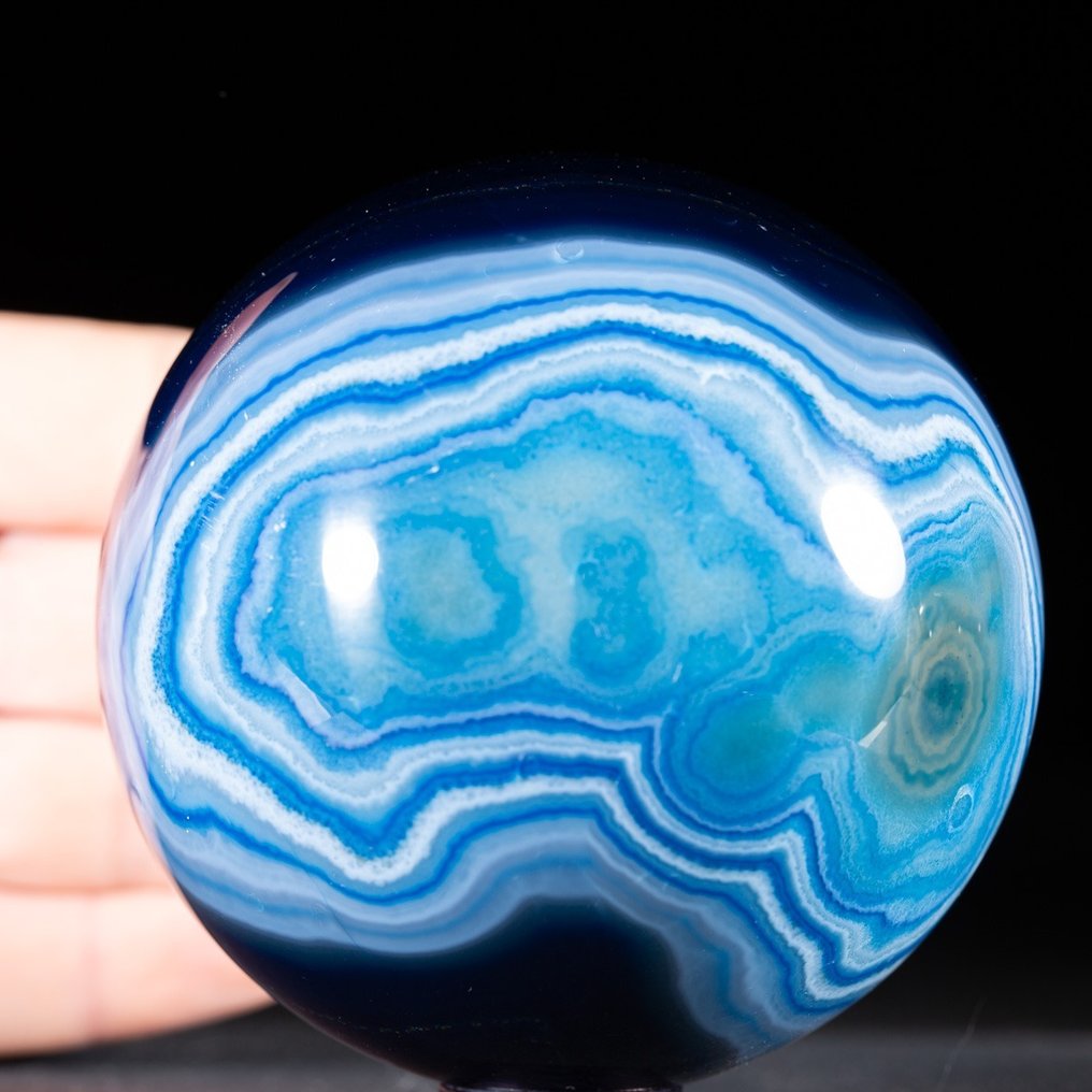 Lively Agate Sphere - Light and Harmony - Height: 80 mm - Width: 80 mm- 654 g #1.1