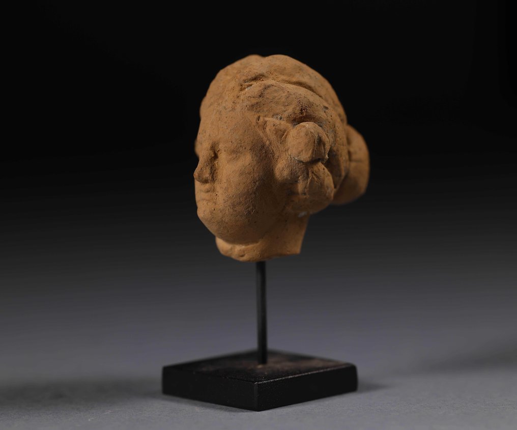 Αρχαία Ελληνική Terracotta γυναικείο κεφάλι - 4.5 cm #3.2