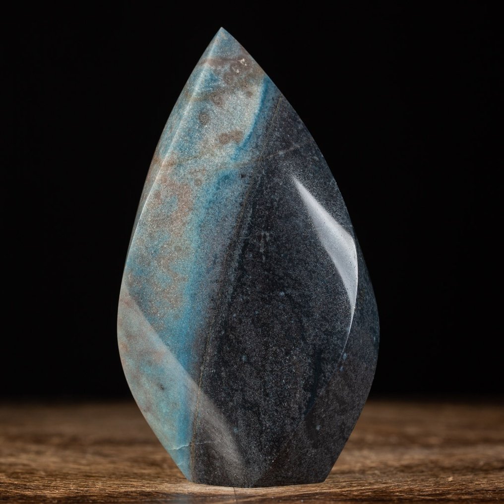 Trolleite - 冥想石英 - 天青石 - 鐵鋅石 - 火焰雕刻：四者的和諧 - 高度: 138 mm - 闊度: 75 mm- 691 g #2.1