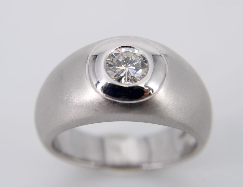 Ring - 18 kt. White gold Diamond  (Natural) #3.2
