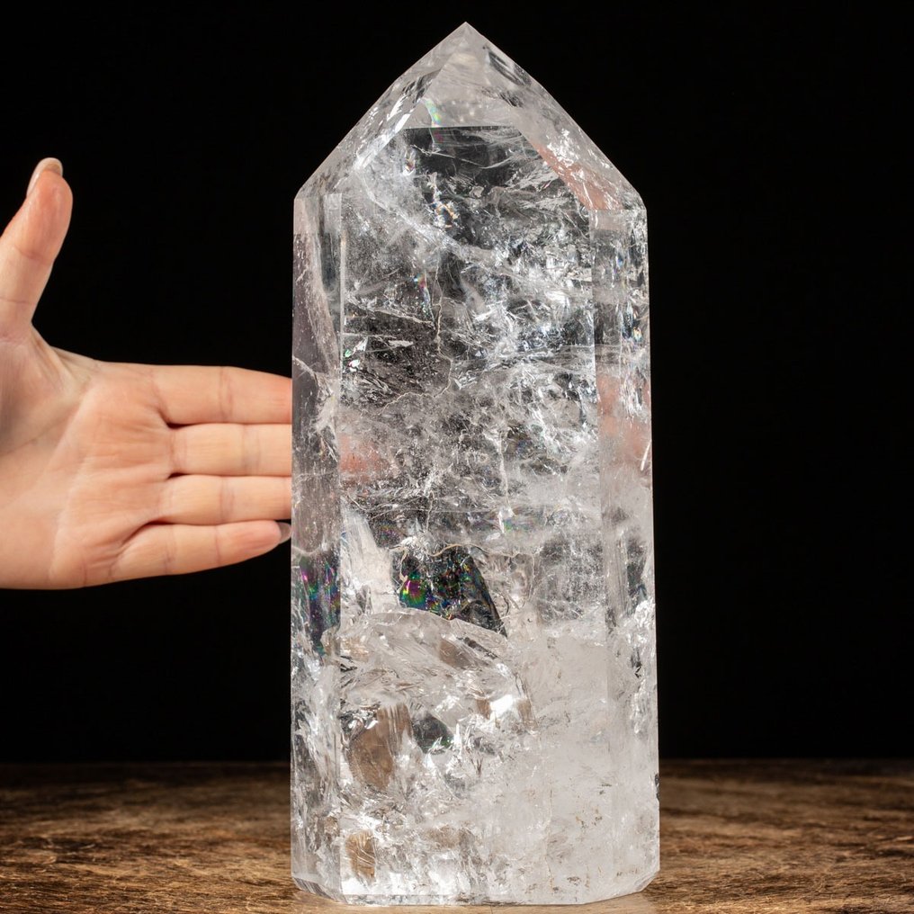Ponta de quartzo extra transparente - tamanho XL Ponta de quartzo ultra transparente - Altura: 274 mm - Largura: 70 mm- 4320 g #1.1