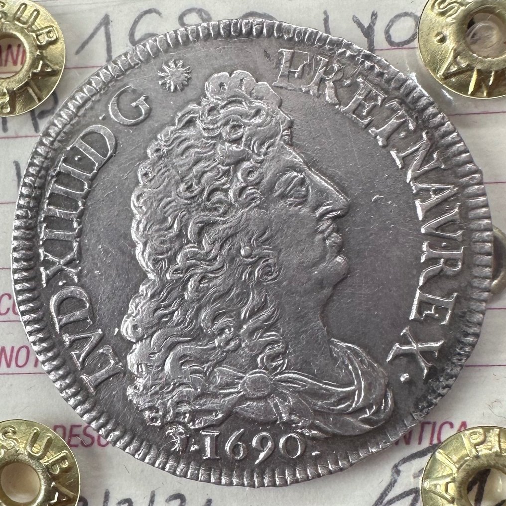 Frankrijk. Louis XIV (1643-1715). 1/2 Écu 1690-D, Lyon #1.1