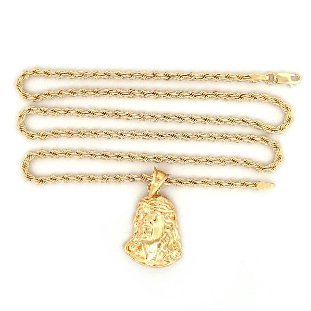Collana con ciondolo - 4,9 g - 60 cm - 18 Kt - Halskette mit Anhänger - 18 kt Gelbgold #1.2