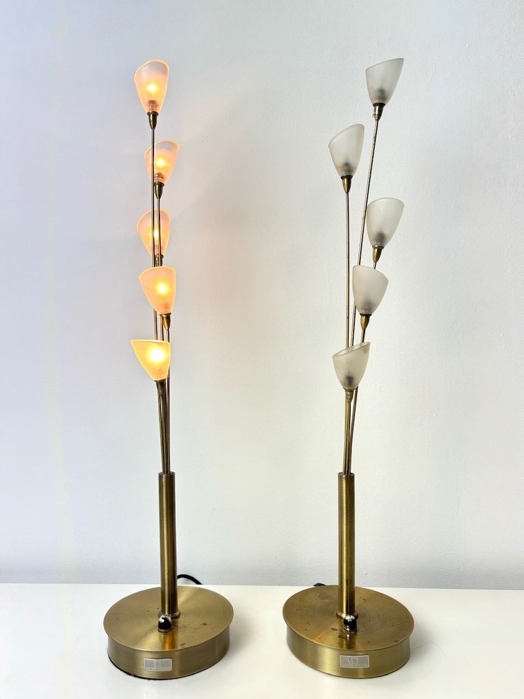 Tafellamp - "Tulpenlamp" Jan des Bouvrie voor Boxford Holland - Staal #1.1