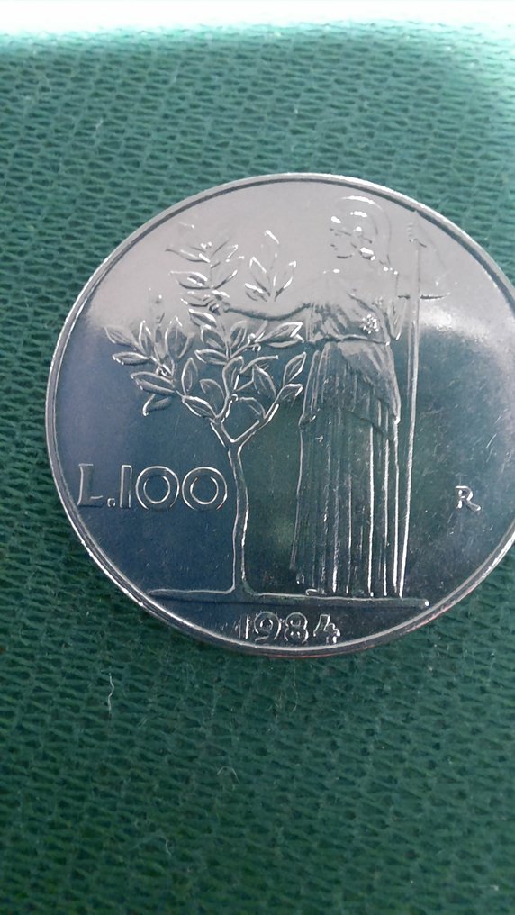 Włochy, Republika Włoska. 100 Lire 1984 - errore conio debole al dritto  (Bez ceny minimalnej
) #1.2