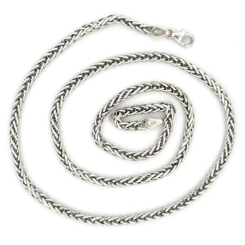 Collana spiga -  50 cm - 7.8 g - 18 kt - Necklace - 18 kt. White gold #2.1