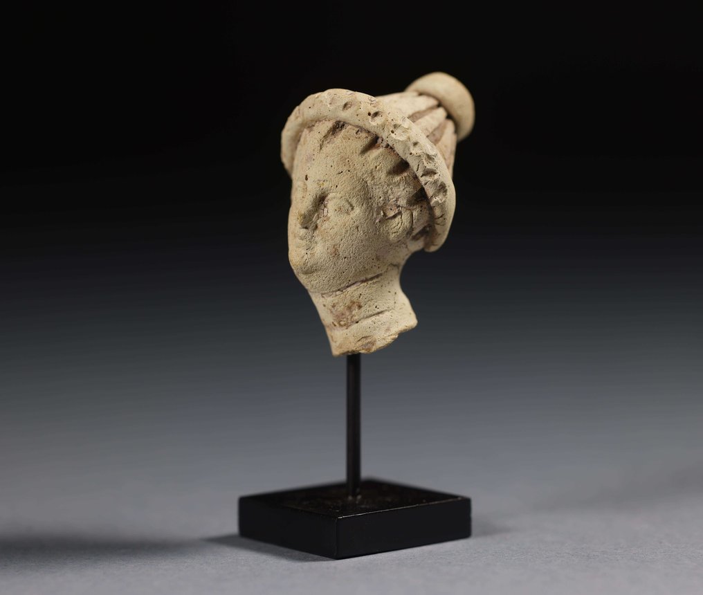 古希腊 Terracotta 女头女头 - 4.5 cm #1.1