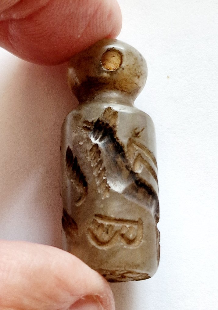 古代风格 玛瑙 神兽印珠 - 36 mm #2.2