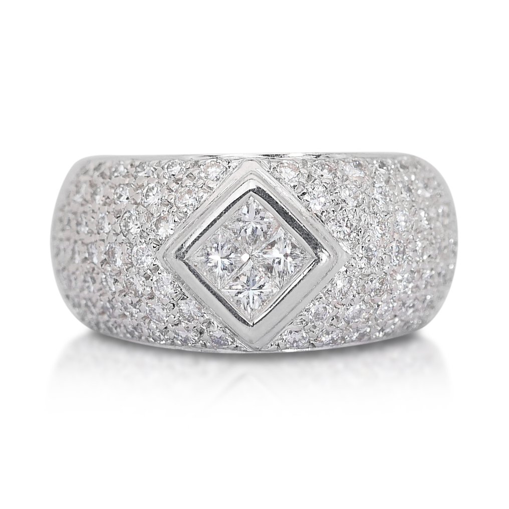 戒指 - 18K包金 白金 -  3.15ct. tw. 钻石  (天然) - 钻石 #1.1