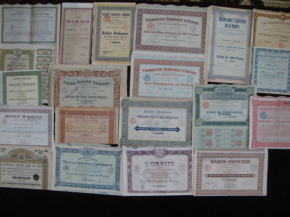 Bonds or shares collection - Old shares and bonds from 1896 to 1982 #1.1