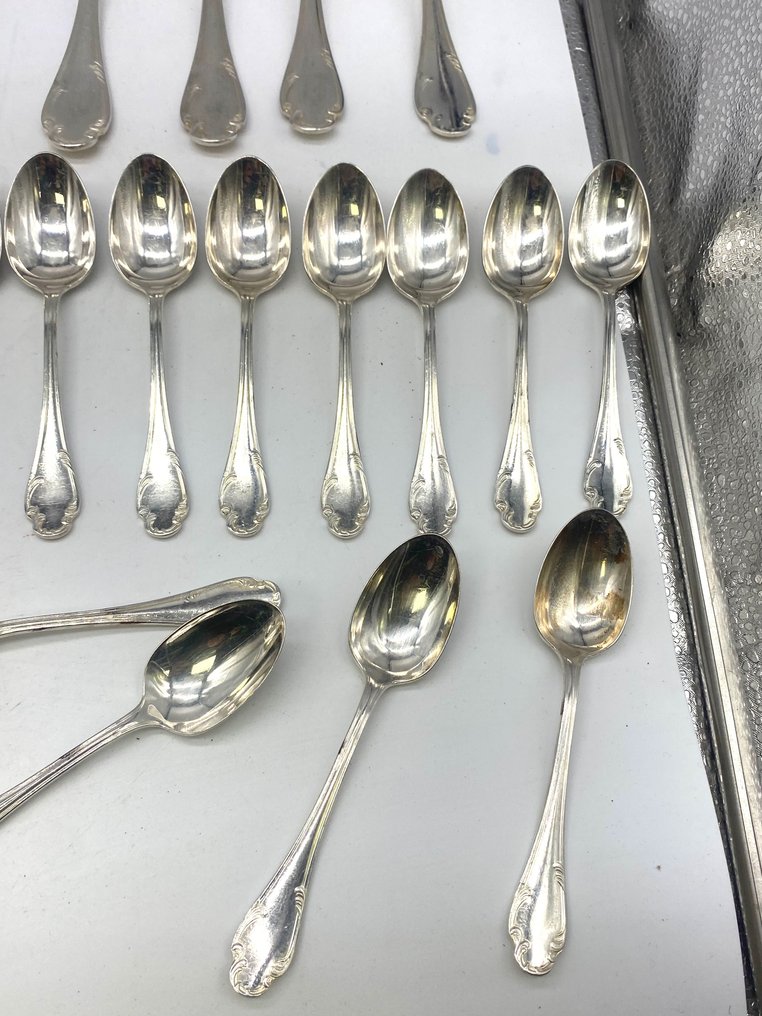 Christofle Christofle-Fleuron France set da 12 persone (12 cucchiai. 12 forchette, 12 cucchiaini e 1 mestolo) - Table service for 12 (37) - Silverplate #3.2