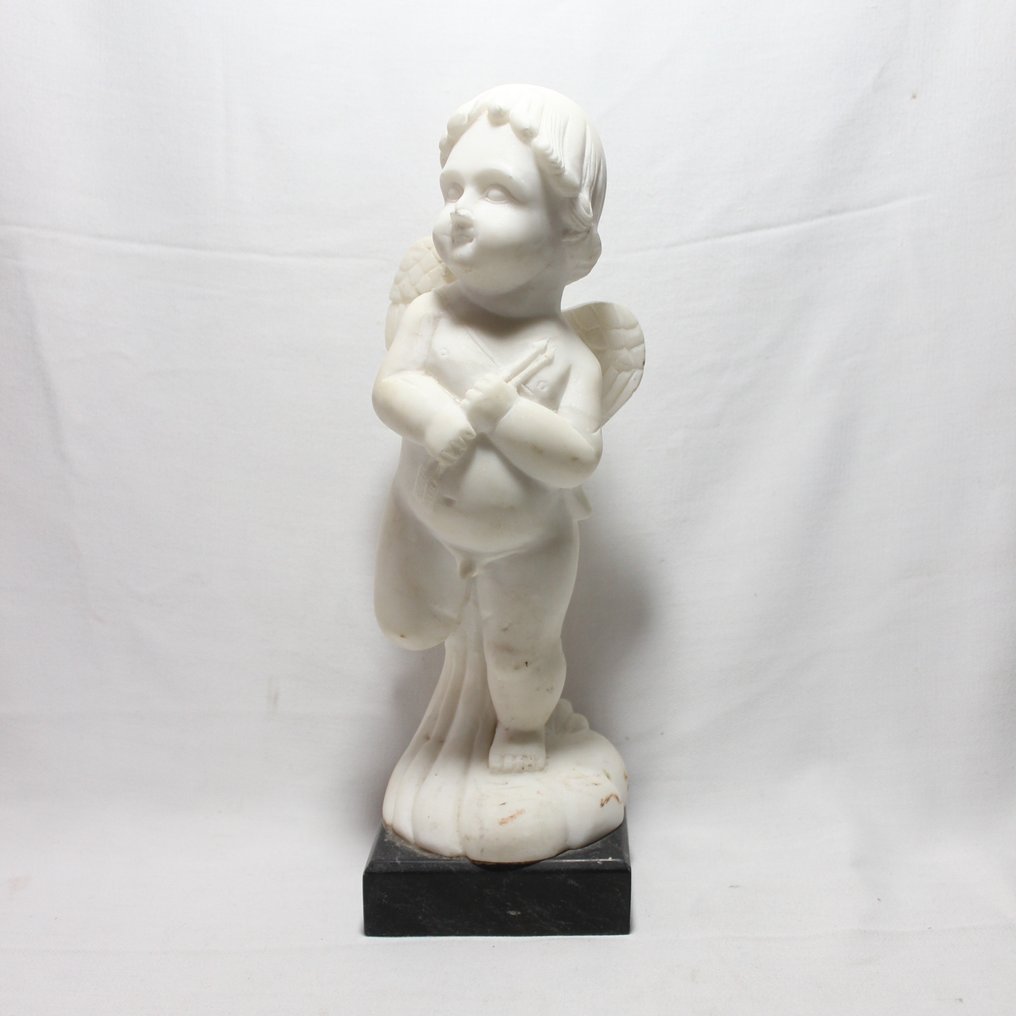 Sculptură, Cupido - 29.5 cm - Marmură #1.1