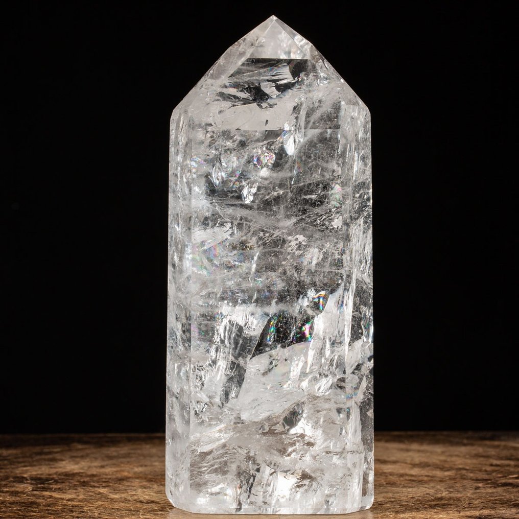 Ponta de quartzo extra transparente - tamanho XL Ponta de quartzo ultra transparente - Altura: 274 mm - Largura: 70 mm- 4320 g #1.2