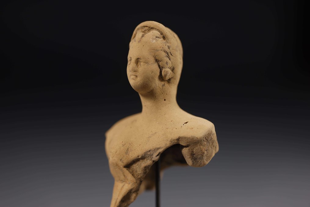 Oldtidens Hellas, mykensk Terrakotta Kvinnelig byste - 8 cm #1.1