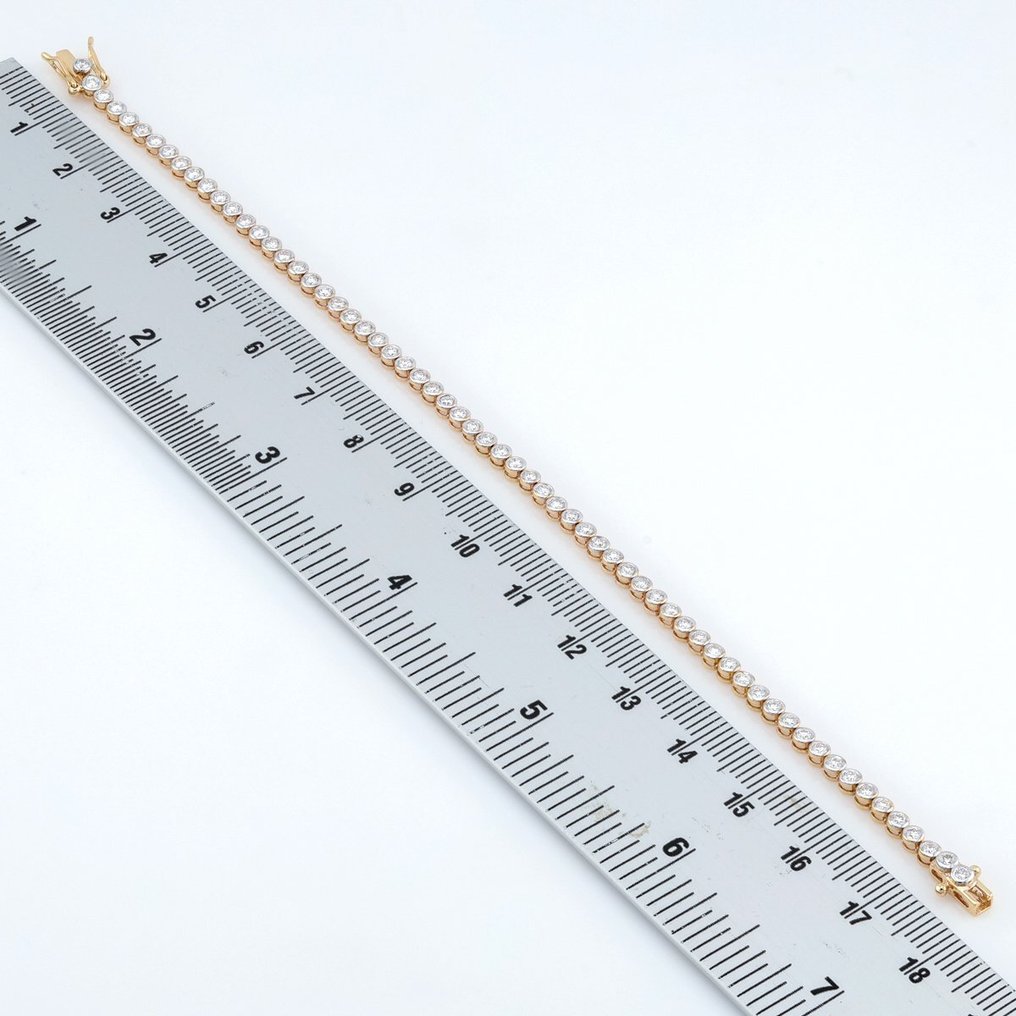 [IGI Certified] - (Diamond)  1.44 Cts (64) Pcs - 14 kt zweifarbig - Armband #2.1