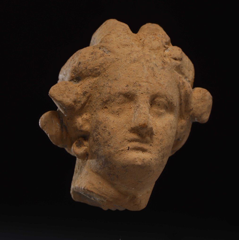 Αρχαία Ελληνική Terracotta γυναικείο κεφάλι - 4.5 cm #1.1