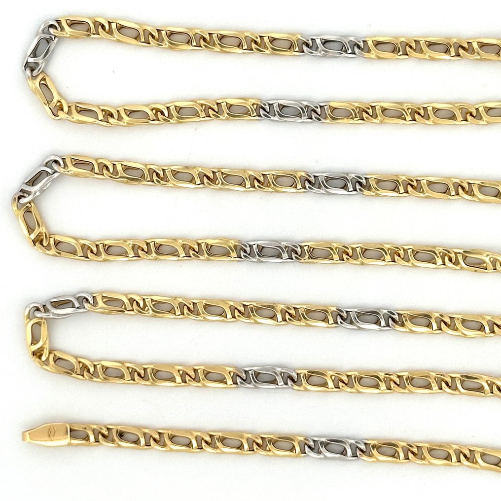 Chain 18 Kt Gold - 8,60 gr - 60cm - Halskette - 18 kt Gelbgold, Weißgold  #1.2