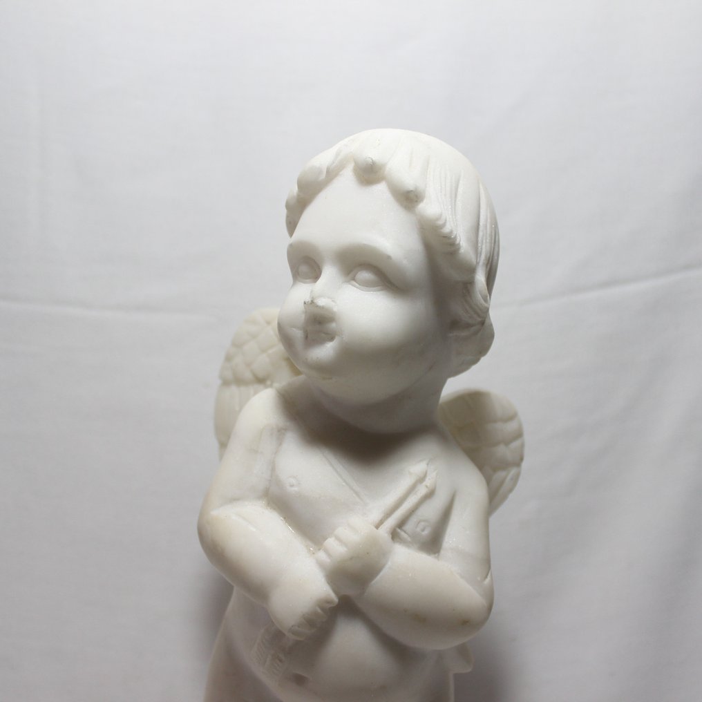Sculptură, Cupido - 29.5 cm - Marmură #1.2