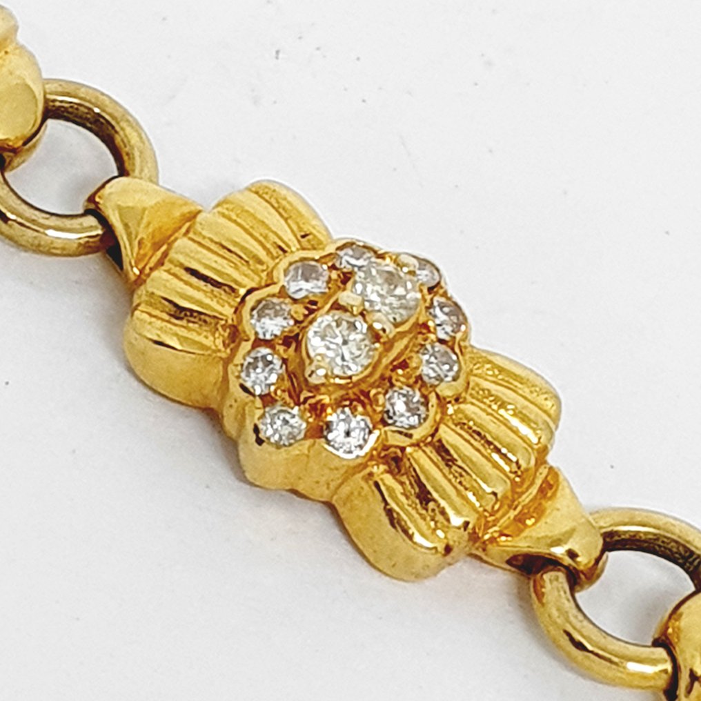 Armband - 14 kt Gult guld Diamant  (Natural) #1.2