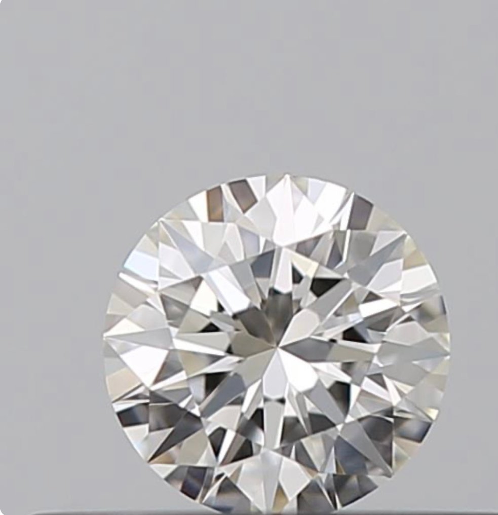 Diamant - 0.19 ct - Brilliant, Rund - I - IF (fejlfri), Ex Ex Ex #1.1