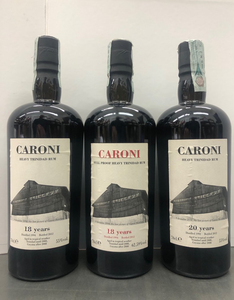 Caroni Velier - 1994 18 years Heavy & Full Proof + 1992 20 years Heavy  - b. 2012 - 70cl - 3 bottles #1.1