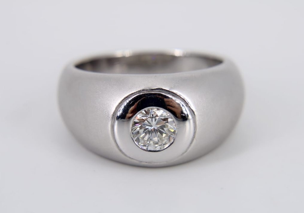 Ring - 18 kraat Hvidguld Diamant  (Natur) #1.1