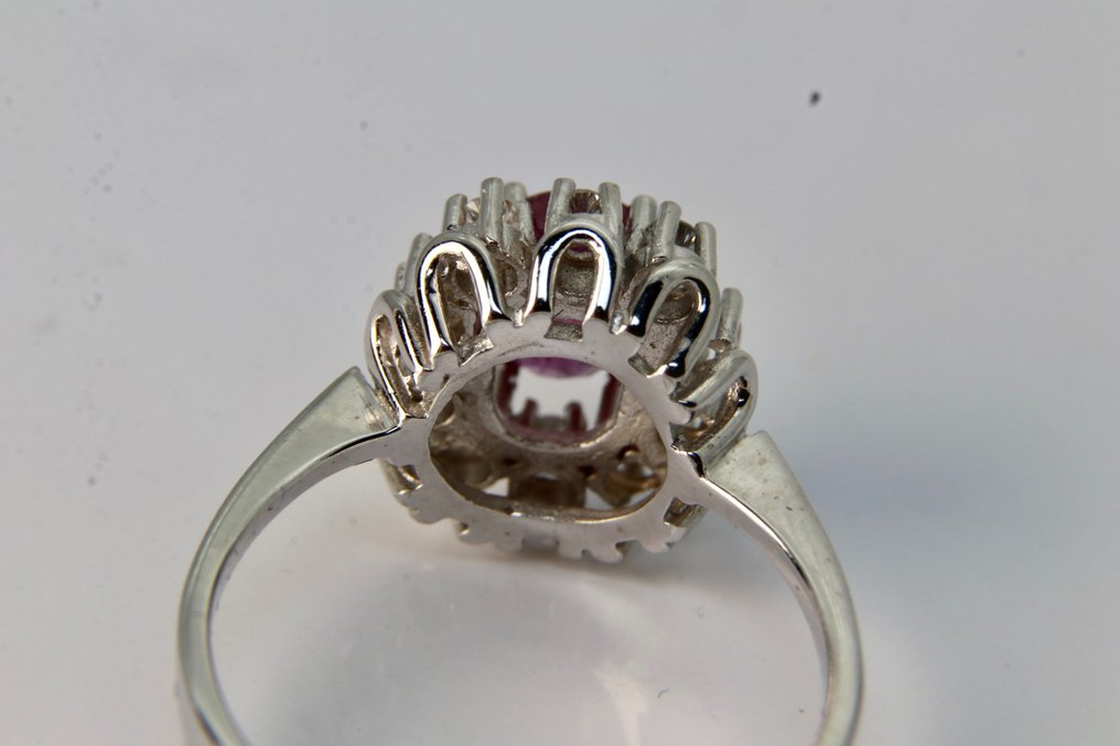 Handmade - Βραδινό δαχτυλίδι - 14 καράτια Λευκός χρυσός -  2.50ct. tw. Ρουμπίνι - Διαμάντι #2.2