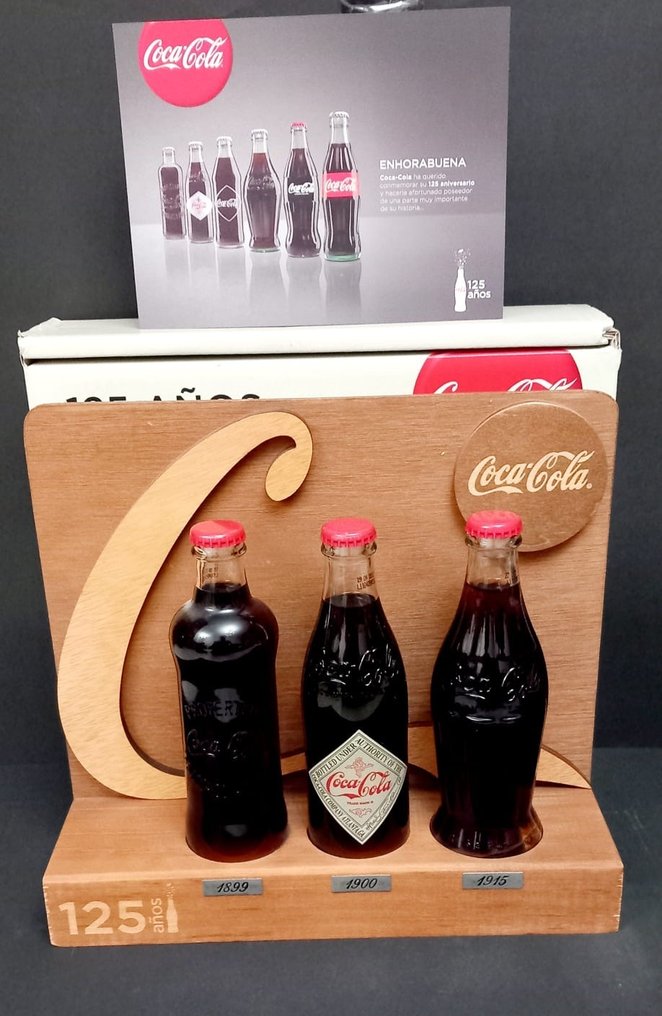 Coca cola Expositor conmemorativa Coca Cola 125 aniversario 广告人物 - 木, 玻璃 - 2011年 #1.1