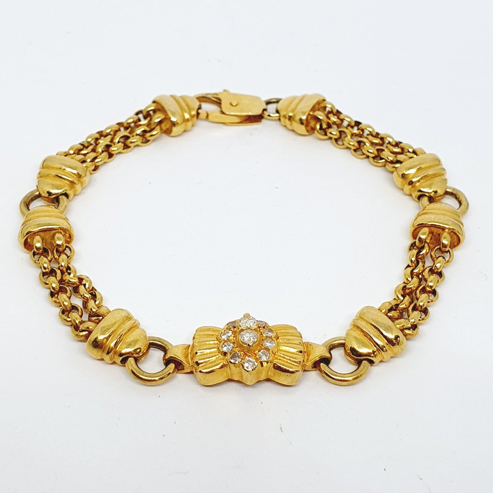 Armband - 14 kt Gult guld Diamant  (Natural) #1.1