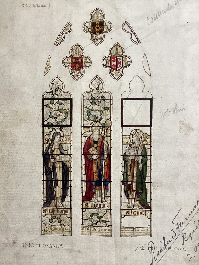 James Powell & Sons - Stained Glass design for All Saints Church, Speke, England. #1.2