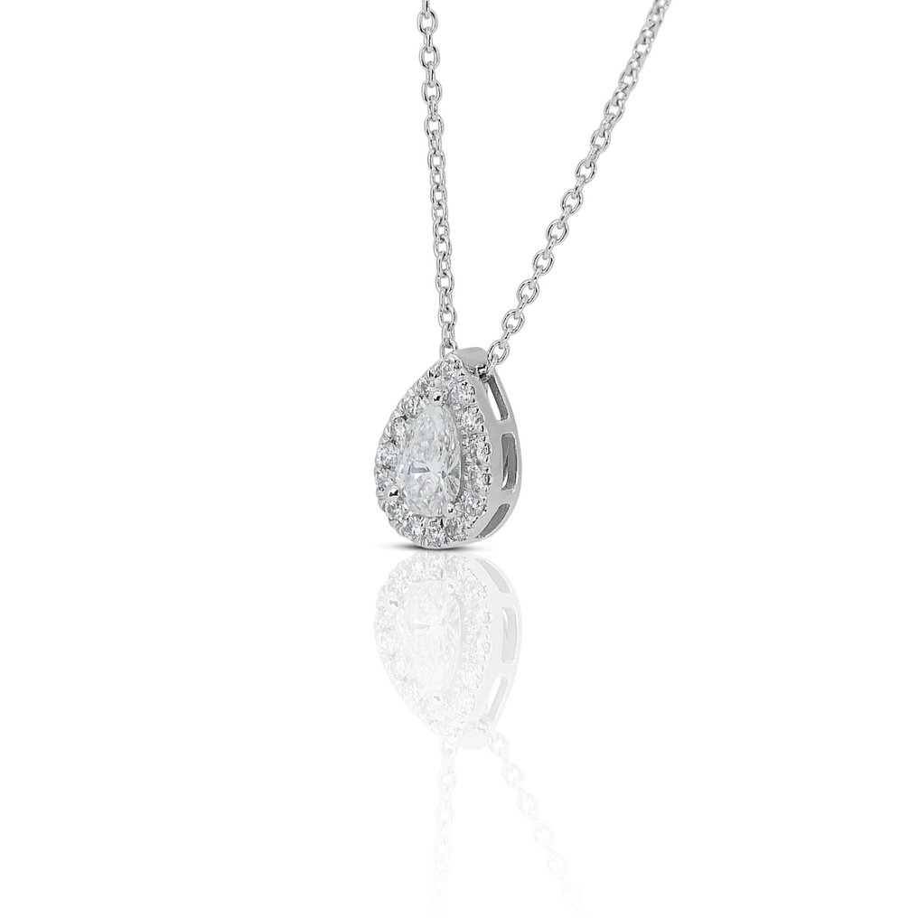 Halskette - 18 kt Weißgold -  1.00ct. tw. Diamant  (Natürlich) - Diamant #1.2