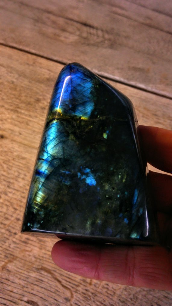 拉长石/中钙长石 金色+皇家蓝色套装 - 高度: 10 cm - 宽度: 8 cm- 1600 g - (3) #2.2