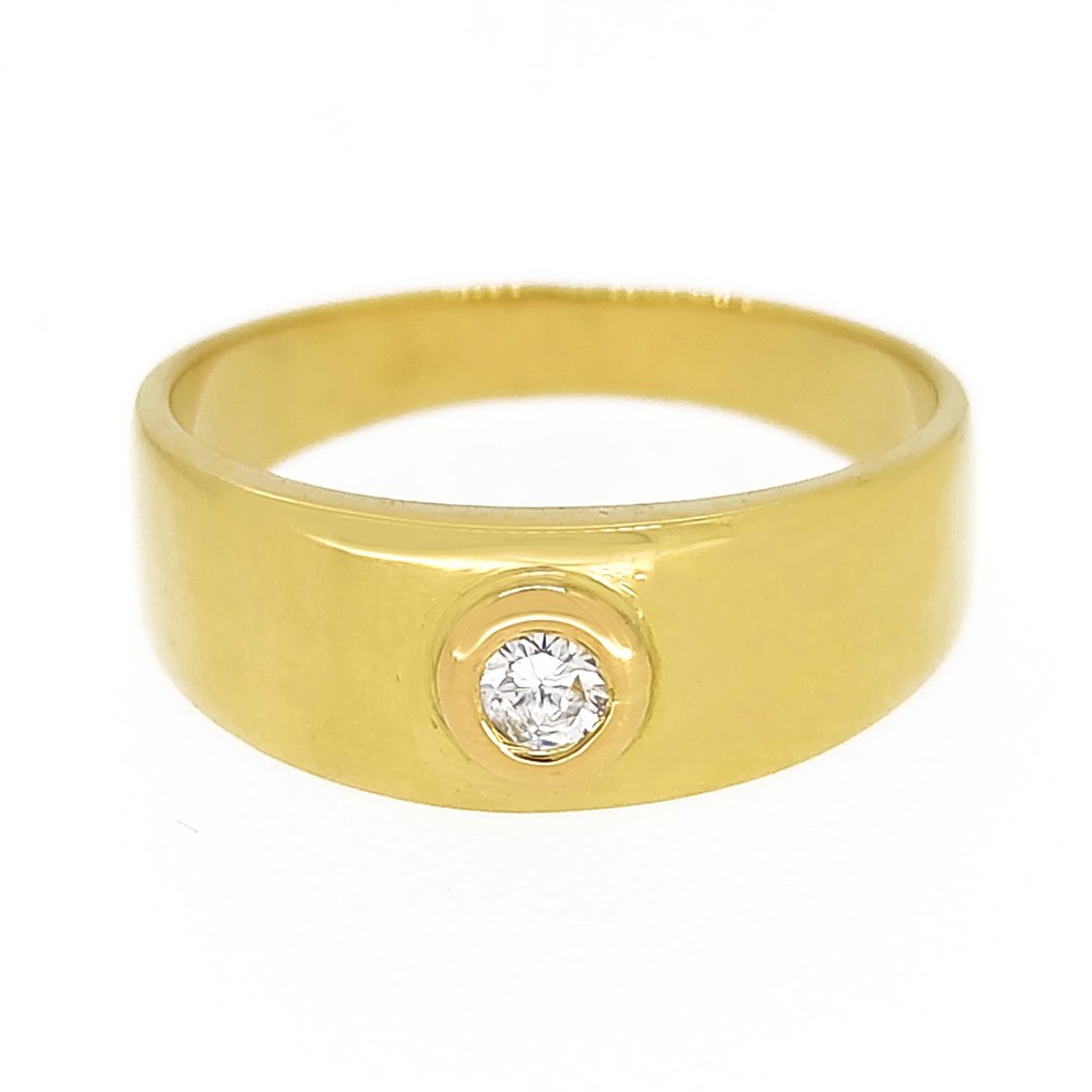 Gyűrű - 18 kt. Sárga arany -  0.06ct. tw. Gyémánt #2.1