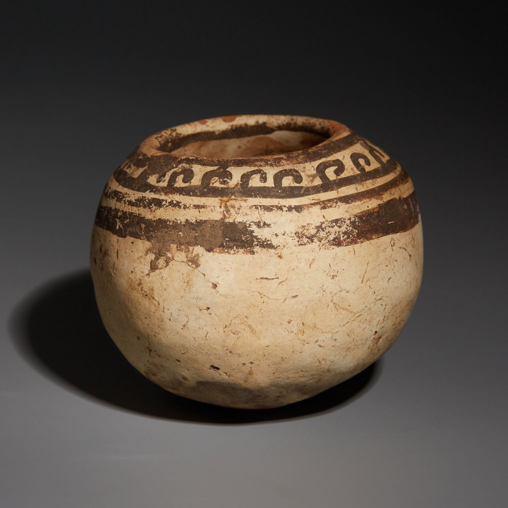 Guanacaste - Nicoya， 哥斯达黎加 Terracotta 球形容器。 C。公元 900 - 1100 年。 7.5 m D。西班牙进口许可证。 #1.1