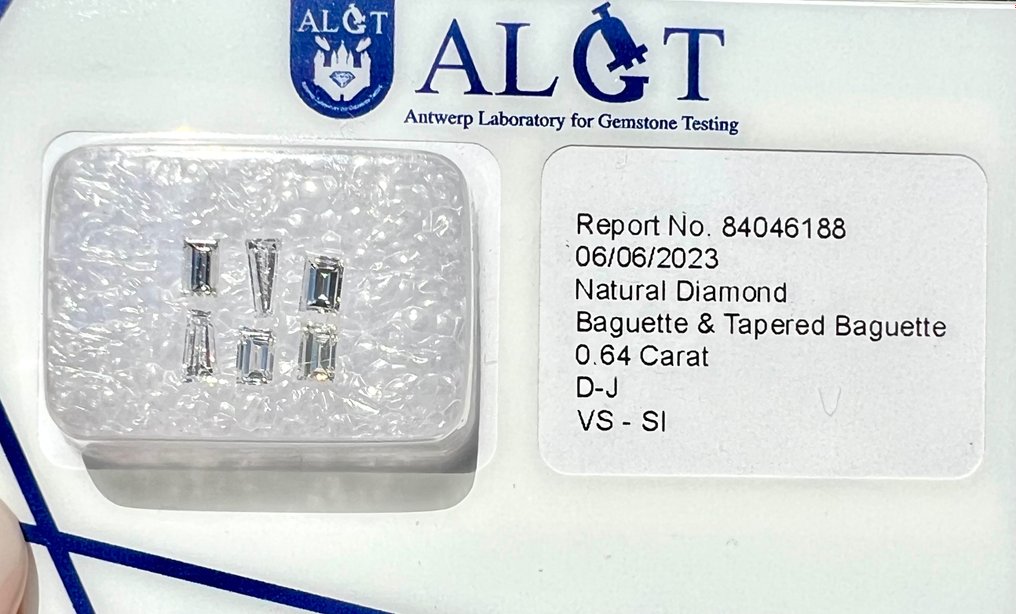 6 pcs Diamant  (Naturelle)  - 0.64 ct - SI1, VS1 - Antwerp Laboratory for Gemstone Testing (ALGT) #3.2
