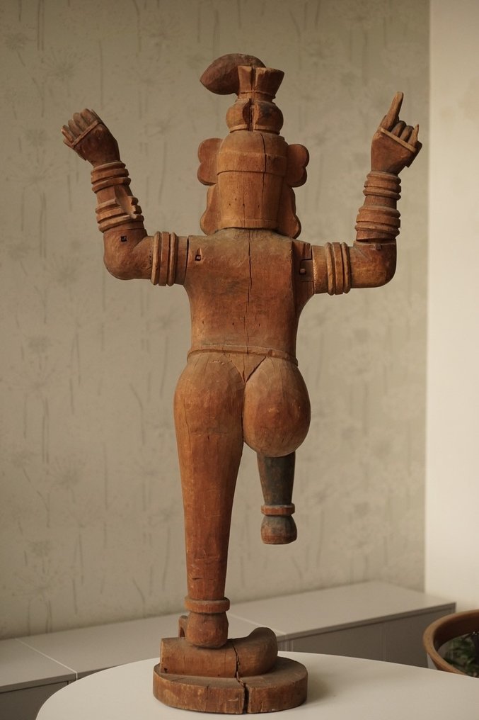大型毘濕奴雕像 - 115 厘米 - 木 - 南印 - 19世紀 #2.2