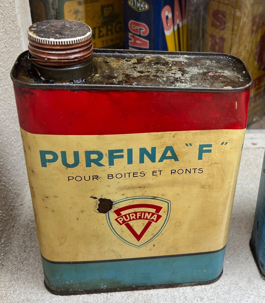 purfina - Δοχείο λαδιού (2) - σπάνια δοχεία λαδιού 2 λίτρων προς πώληση και έρευνα purfina έτος 1950 -  #3.1
