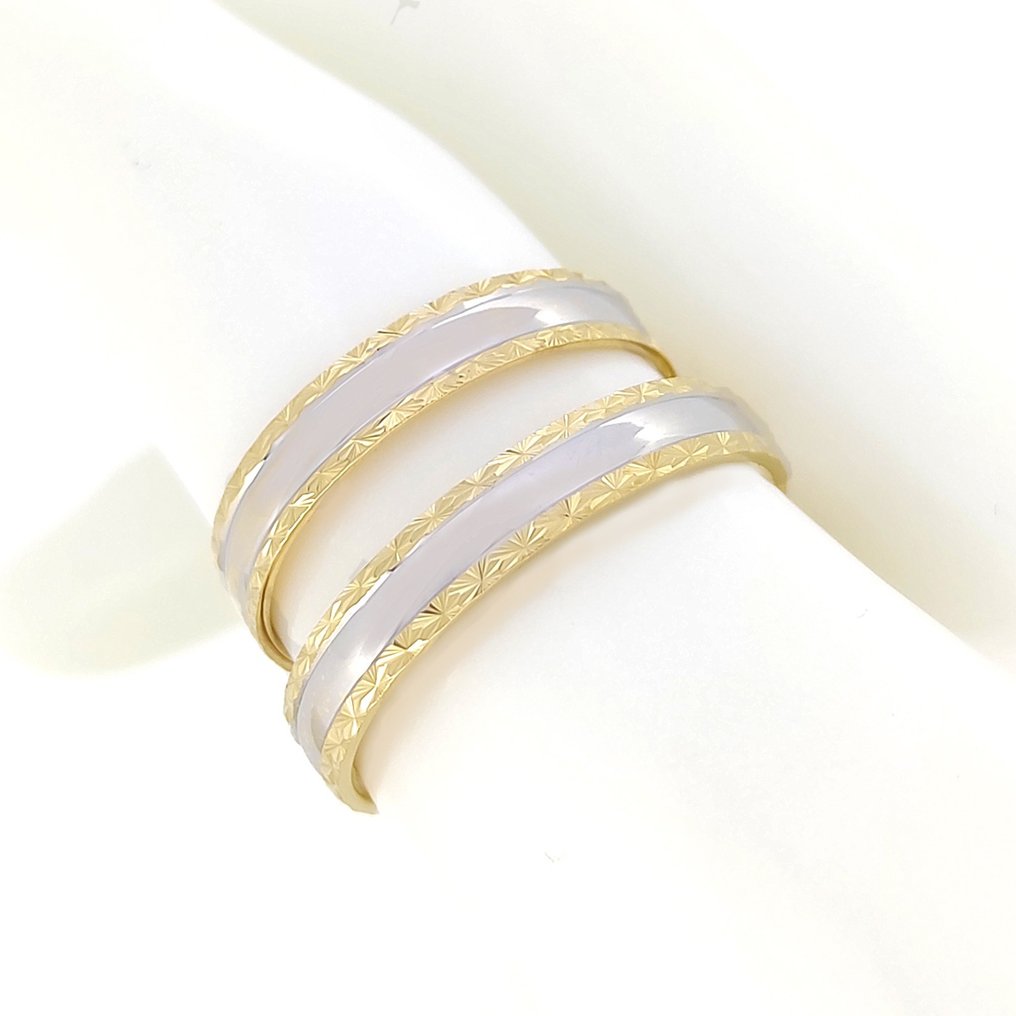 Gyűrű - 18 kt. Fehér arany, Sárga arany #1.2