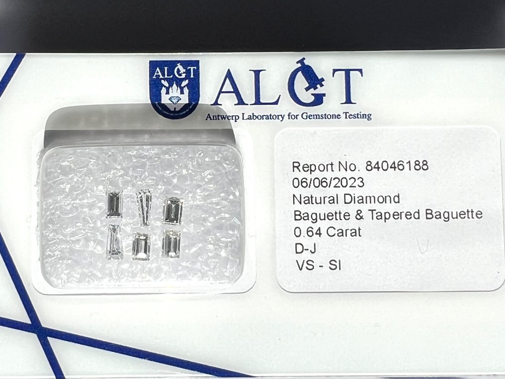 6 pcs Diamant  (Naturelle)  - 0.64 ct - SI1, VS1 - Antwerp Laboratory for Gemstone Testing (ALGT) #2.1