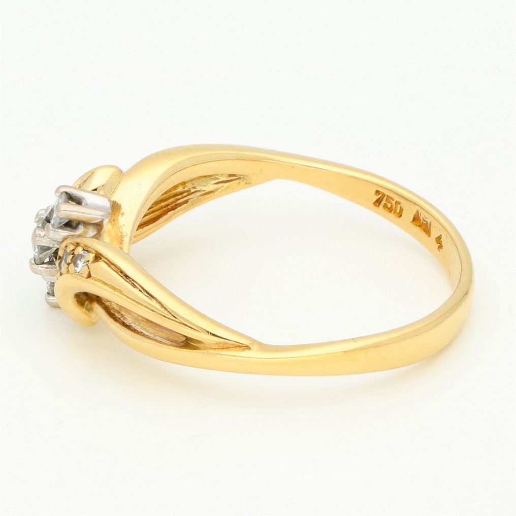 Ring - 18 karaat Geel goud Diamant  #2.1