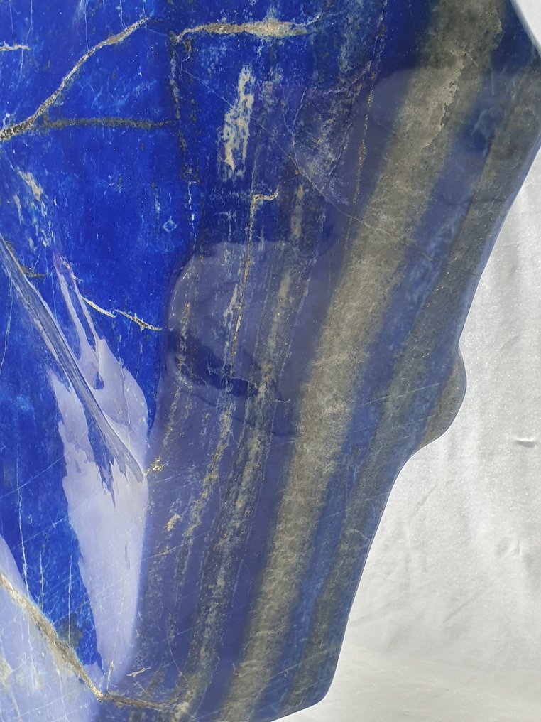 Lapislázuli - Escultura de tamaño XXL - Forma curva muy única - Pieza de conversación Piedra natural - Azul profundo a denim - Calidad superior - Tamaño museo - Altura: 760 mm - Ancho: 500 mm- 73 kg - (1) #2.1