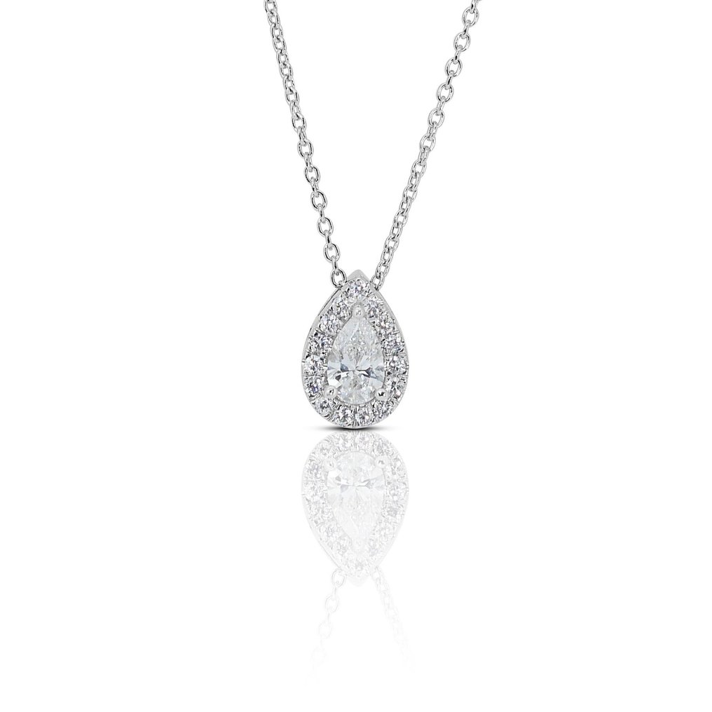 Halskette - 18 kt Weißgold -  1.00ct. tw. Diamant  (Natürlich) - Diamant #1.1